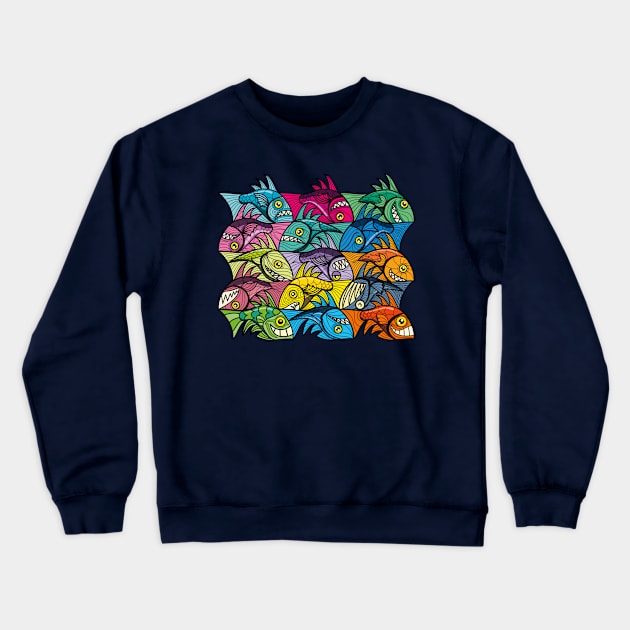 Escher style fish ambigram XXIV Crewneck Sweatshirt by Maxsomma